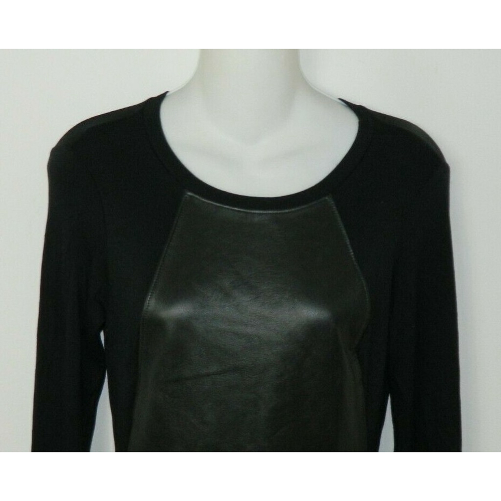 Michael Stars Dress Size X-Small Black Shantelle 100% Lambskin Leather and Knit - Picture 6 of 10